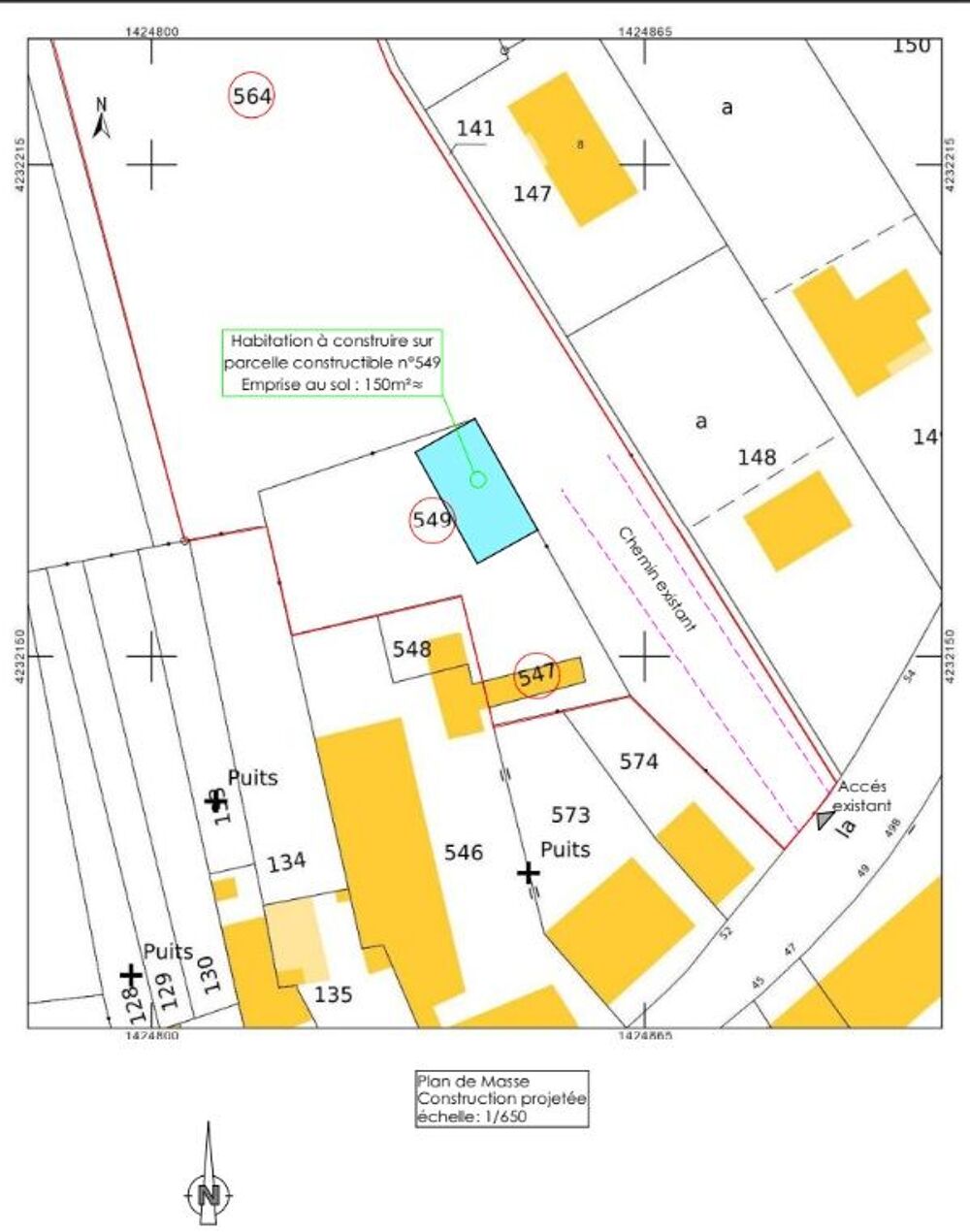 Vente Terrain Terrain à bâtir à Reignac (33860) sur 6214 m2 avec CU Reignac