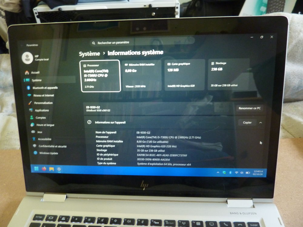 PC portable convertible HP EliteBook 1030 G2 Matériel informatique