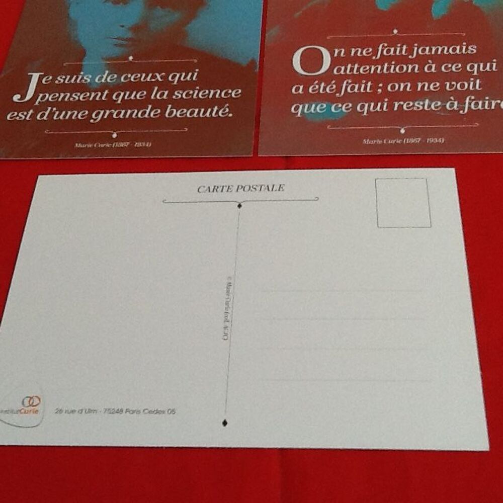 6 CARTES POSTALES Marie CURIE 