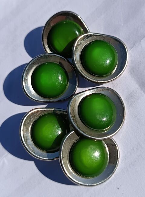 Série de 6 Boutons Cabochon  Vert Émeraude - N°36 10 Thonon-les-Bains (74)