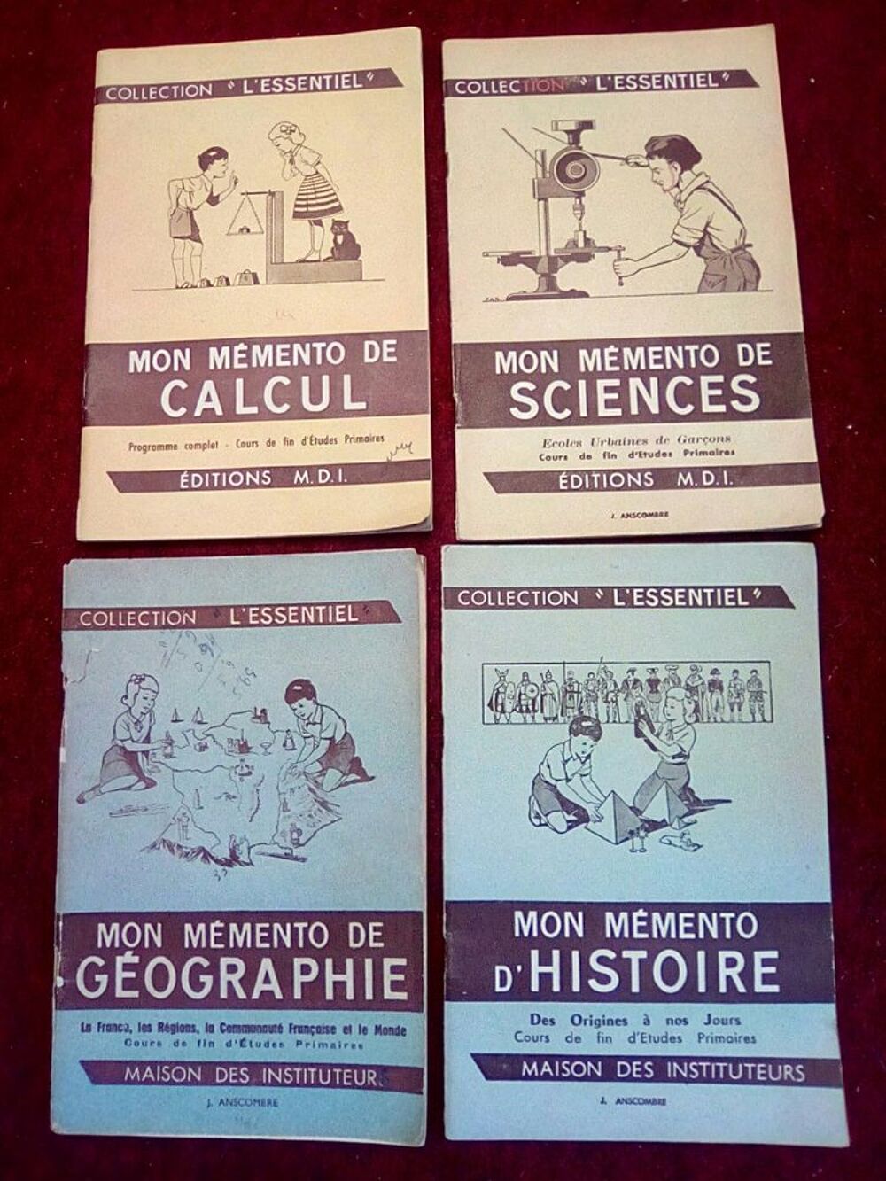 4 LIVRES DE CALCUL/SCIENCES/G&Eacute;OGRAPHIE/HISTOIRE ans 60 Livres et BD