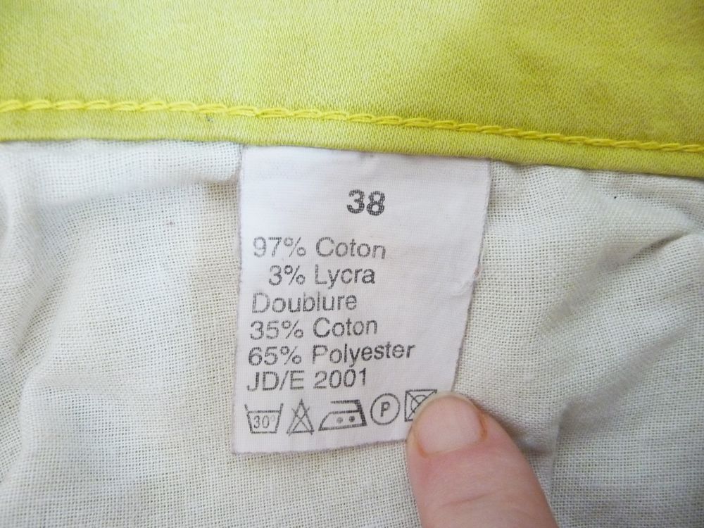 Jean/ Pantalon Droit Vert Anis- Taille 38- Antonelle Jeans Vêtements