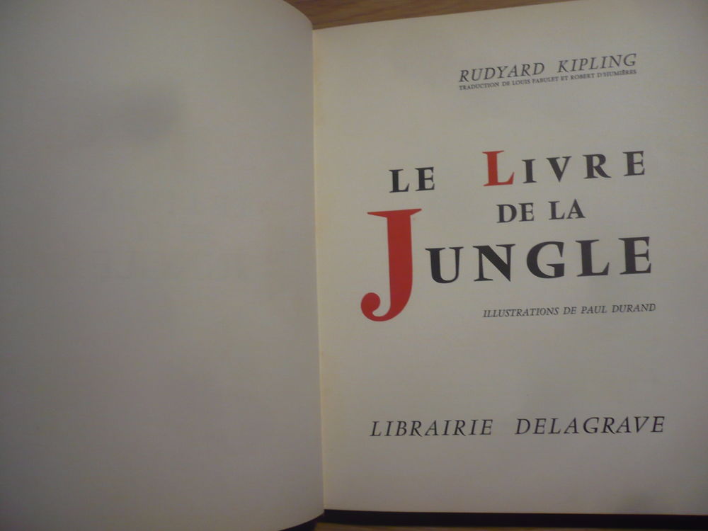 LE LIVRE DE LA JUNGLE de Rudyard KIPLING (1958) Livres et BD