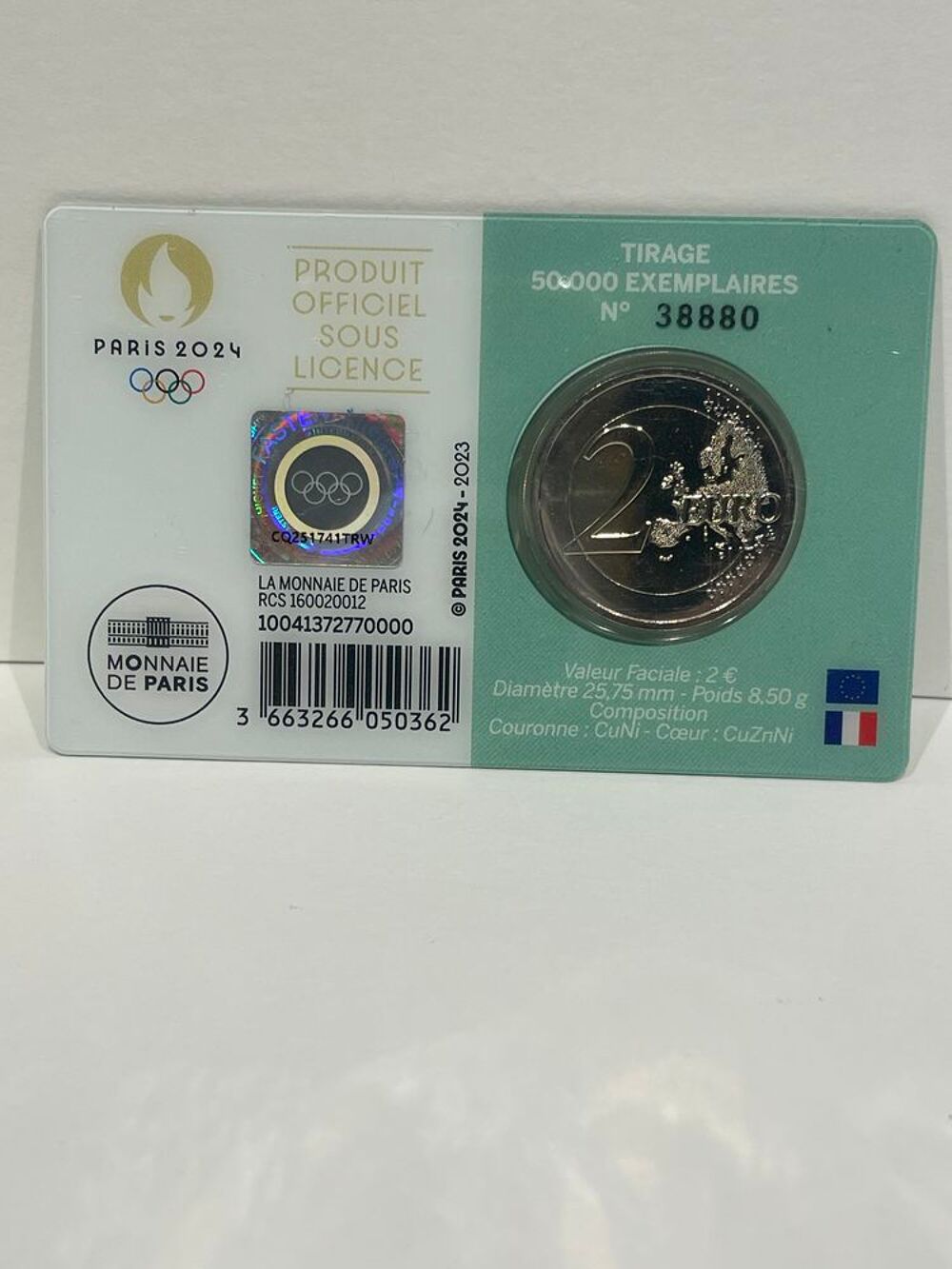 Monnaie de 2e - JO Paris 2024 -N5- transcender le patrimoine 