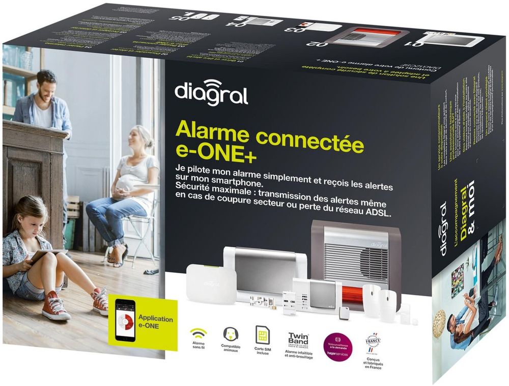 Diagral : Pack alarme connect&eacute;e "Optimal DIAG12CSF" Bricolage