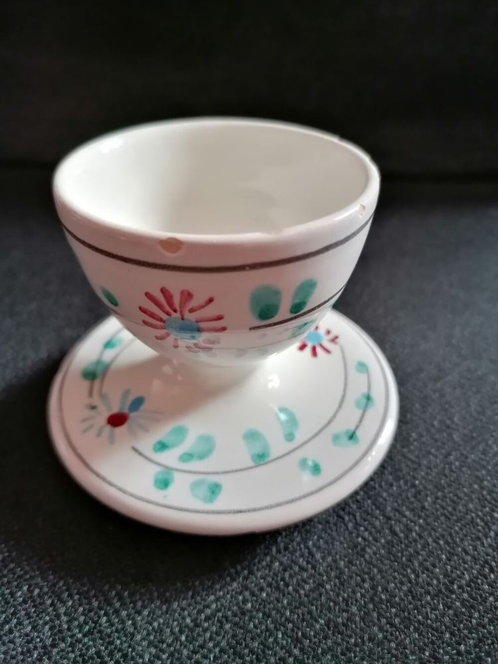 Coquetier Fa&iuml;ence Ancien Cuisine
