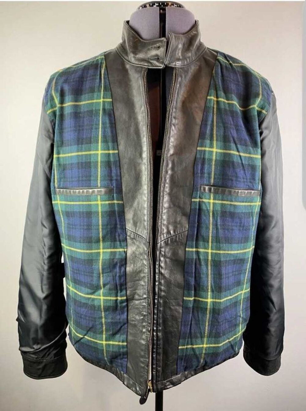 Veste en cuir Ralph Lauren noire pour homme taille S, neuve et d'origine Vêtements