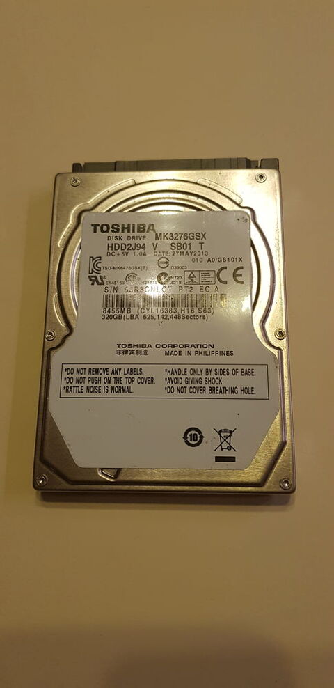 Disque dur 2.5  320GB, test 100% OK 9 Fournet-Blancheroche (25)
