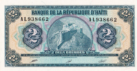 Billet de banque neuf Haïti Caraïbes - 2 gourdes 1990 2 Plan-d'Orgon (13)