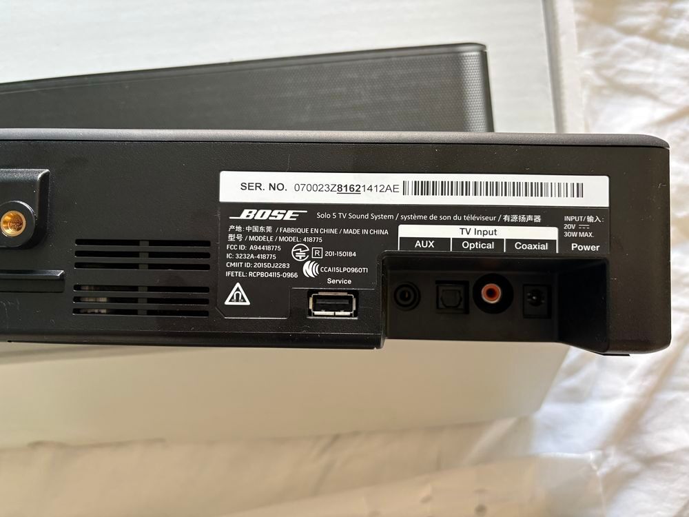 Barre de son Bose Solo 5 (Mod&egrave;le 418775) ? Excellent &eacute;tat Audio et hifi