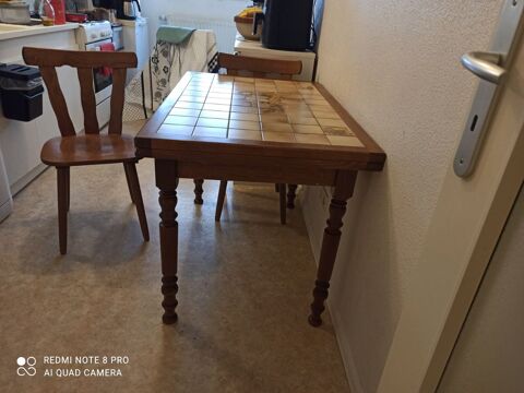 table bois et carrelage plus quatre chaises bistro bois 100 S�lestat (67)