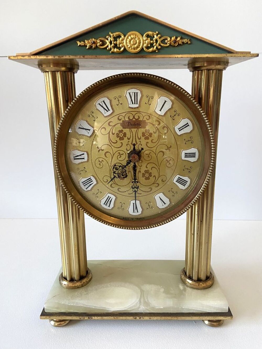 Vintage Pendulette Pendule Horloge Portique VEDETTE Grecque 
