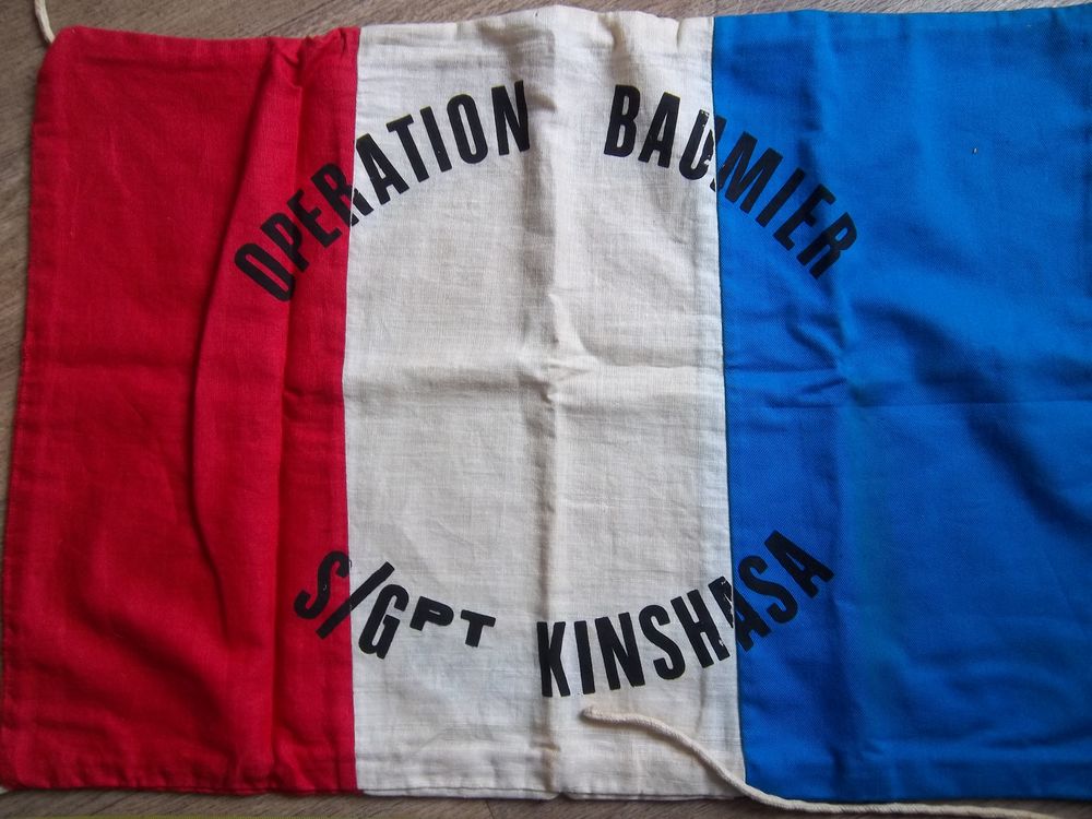 drapeau Fran&ccedil;ais militaire Op&eacute;ration Baumier S/Gpt Kinshasa 