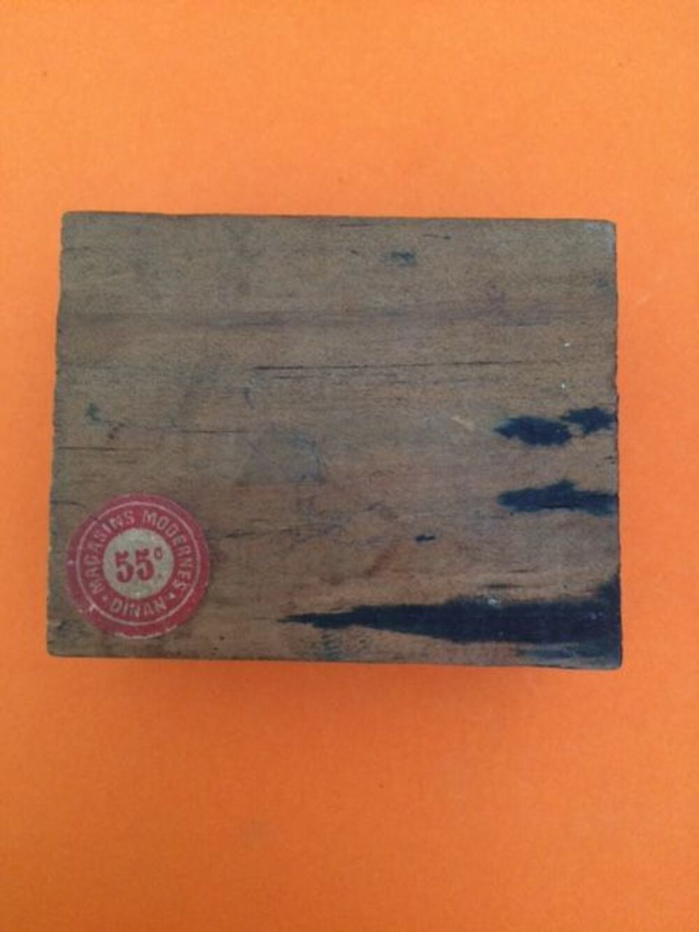 Tampon encreur ancien en bois 