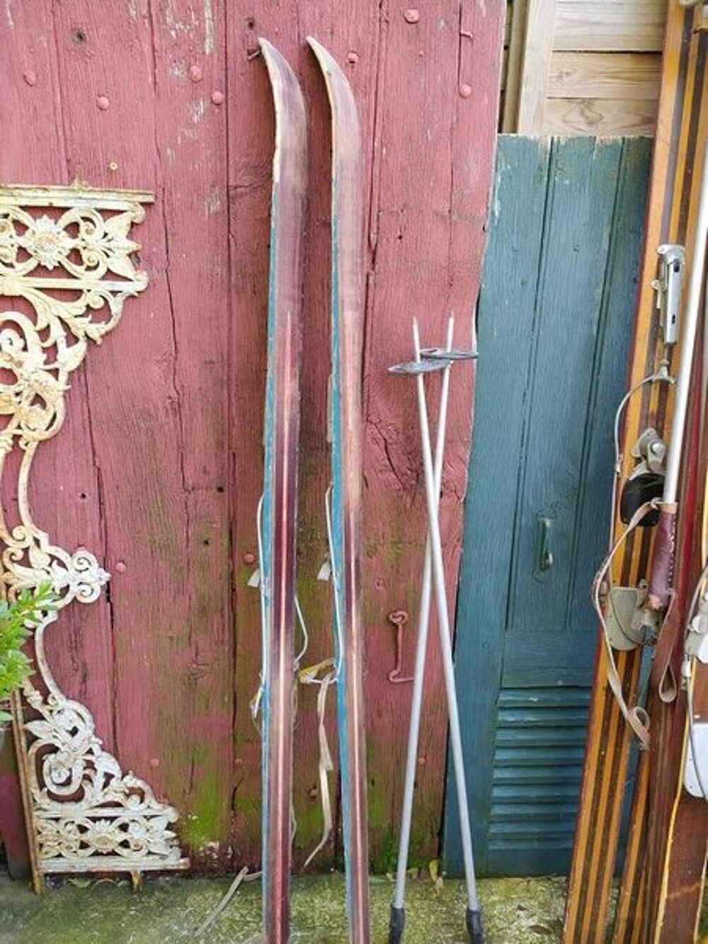 Anciens Skis Bois Vintage D&eacute;co Sport Chalet Montagne
Sports