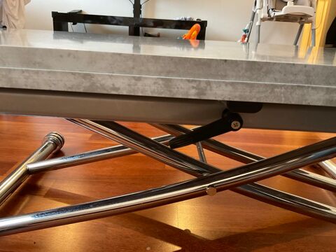 Table relevable 2 en 1 LILIAN Imitation bton et chrome 195 Enghien-les-Bains (95)