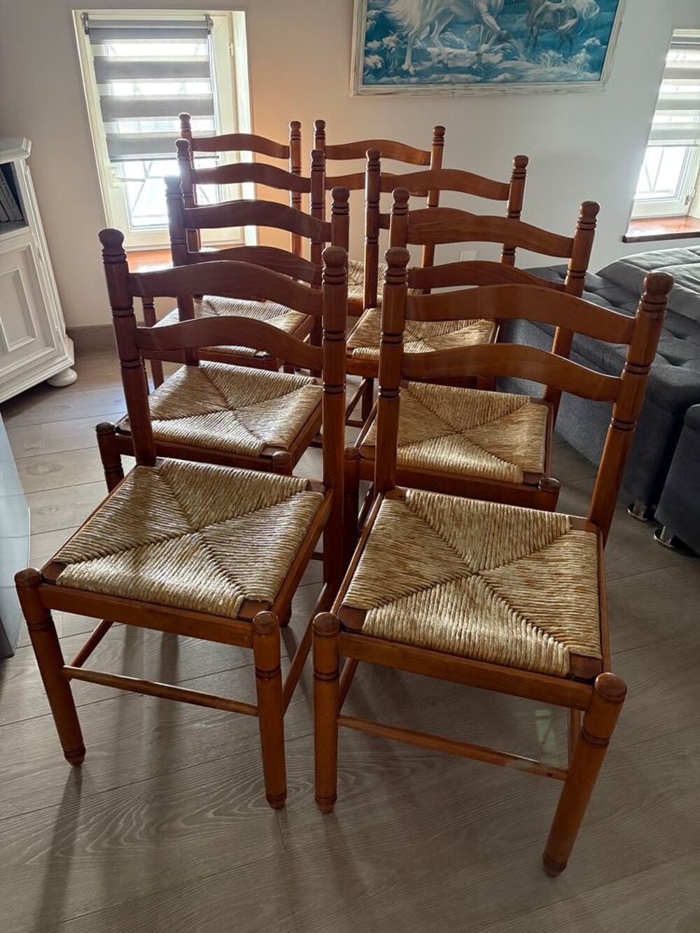 8 chaises paill&eacute;es robuste bonne assise Meubles