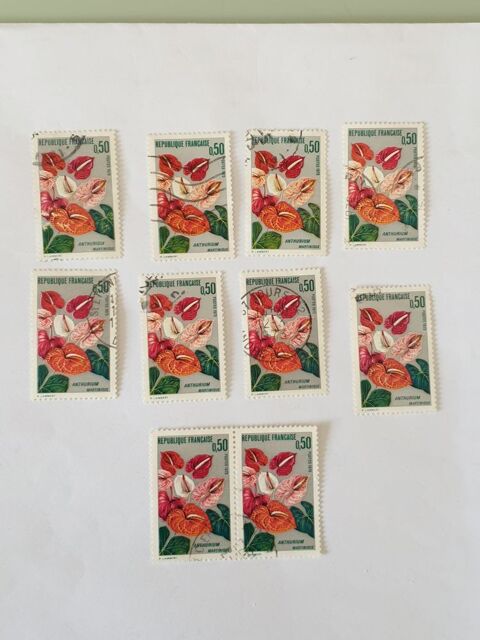 Timbre france L'Anthurium de la Martinique 1973- lot 0.60 eu 0 Marseille 9 (13)