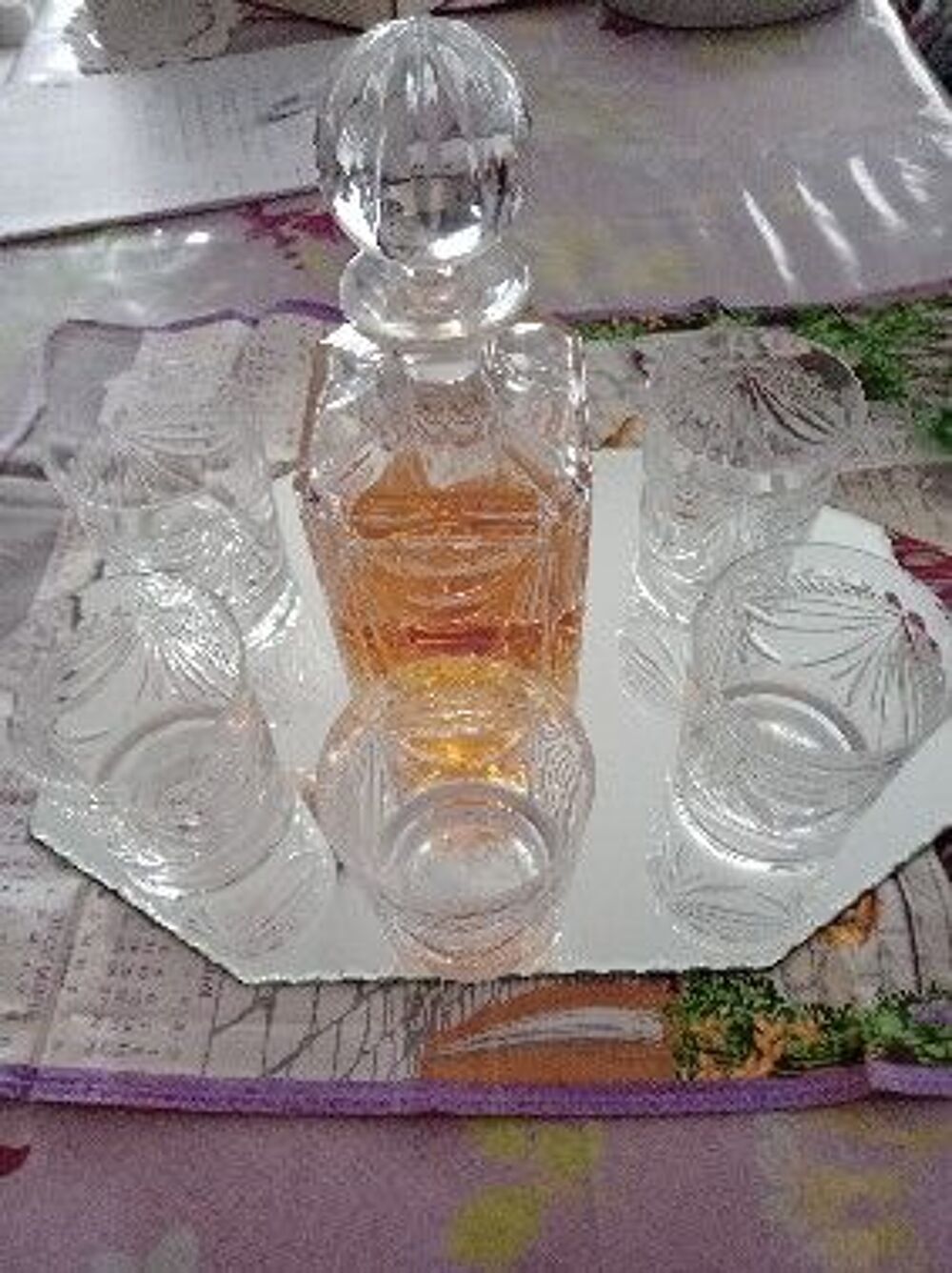SERVICE A WISKY.. CRISTAL DE PLOMB 
ARTISANAL Décoration
