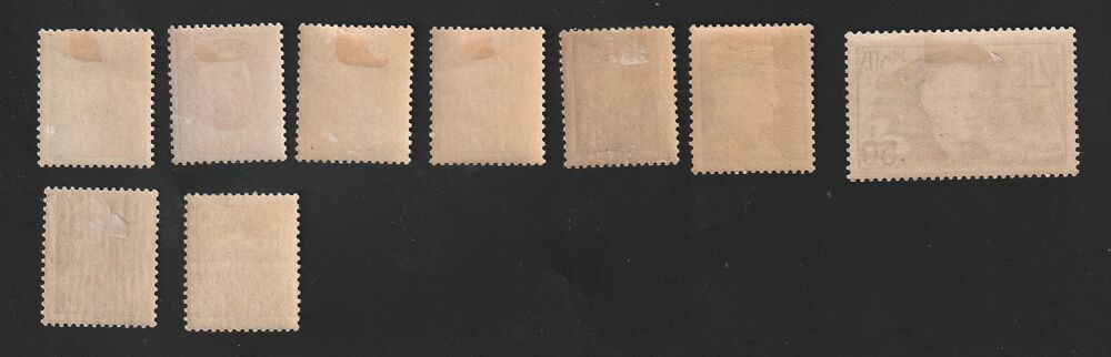 Timbres Neufs Charni&egrave;re transparentes Ann&eacute;es 1941-42-43 