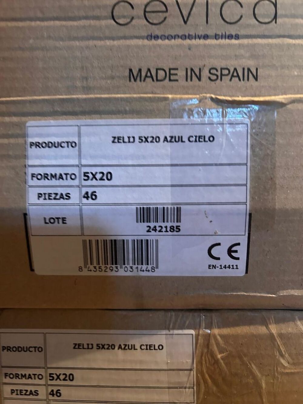 Carrelage Zellige bleu rectangulaire 5x20 Cevica Bricolage