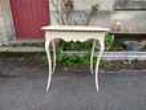 Ancienne Petite Table Console Patine &Eacute;crue Pieds Galb&eacute;s Meubles