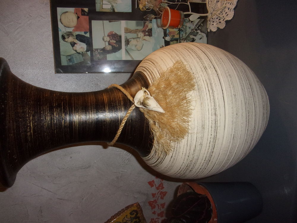 grande amphore de 60 cm beige et marron Décoration
