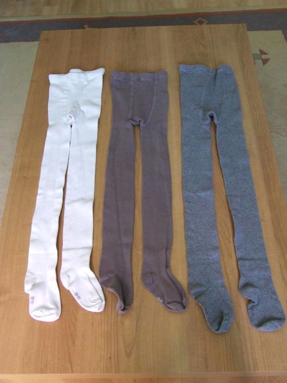 Lot 40, 3 collants unis, coton, LA HALLE, T. 10 ans, TBE Vêtements enfants