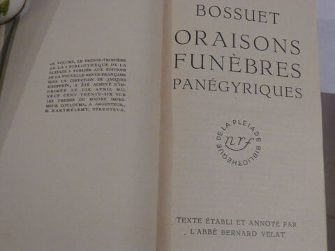 BOSSUET  editions  LA PLEIADE 25 Brest (29)