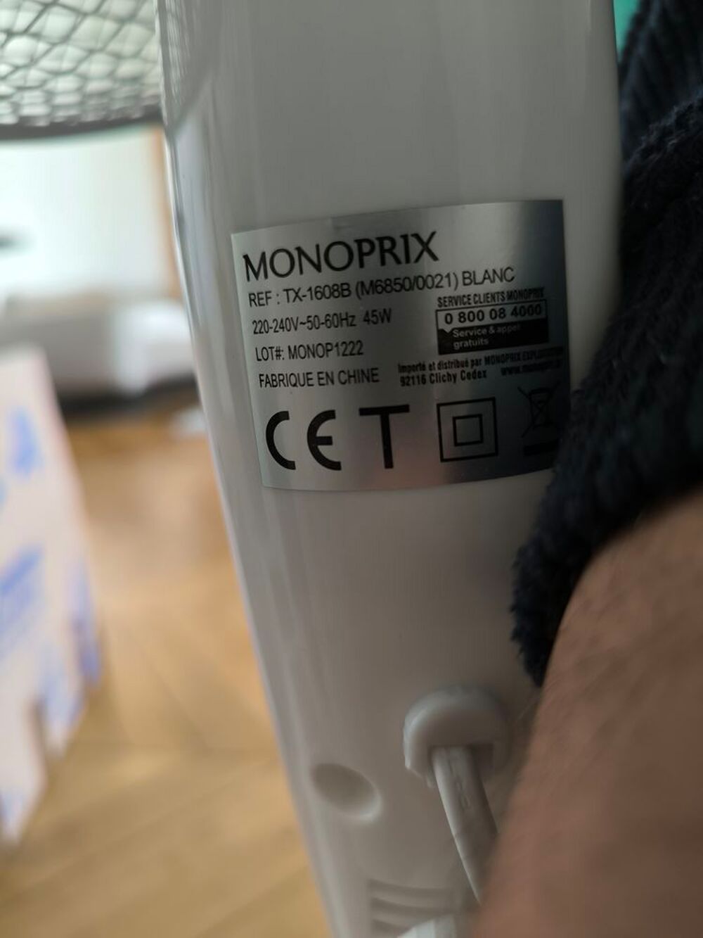 Ventilateur sur pied Monoprix Electroménager