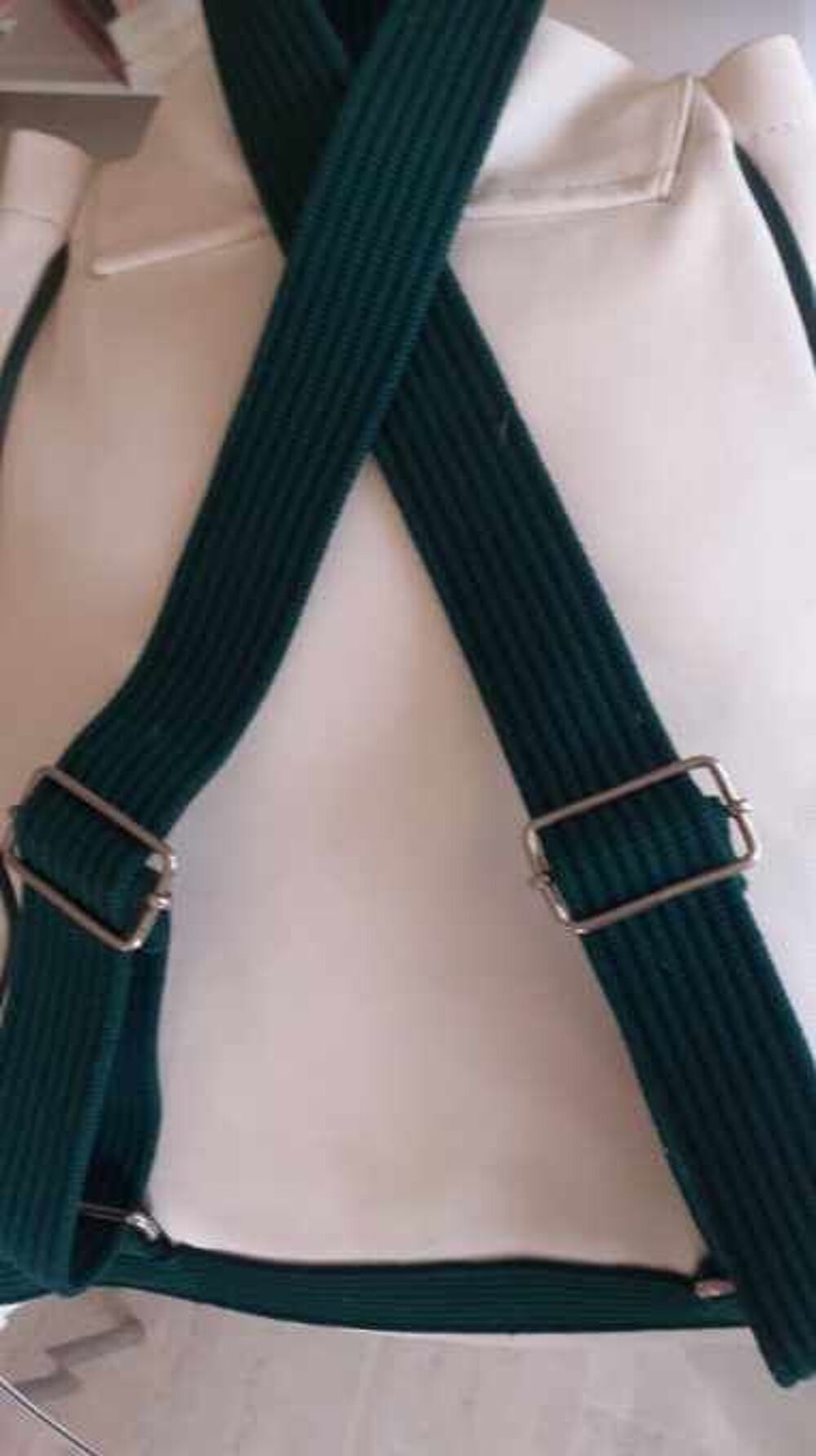SAC A DOS "LACOSTE" Blanc/Vert TBE Maroquinerie