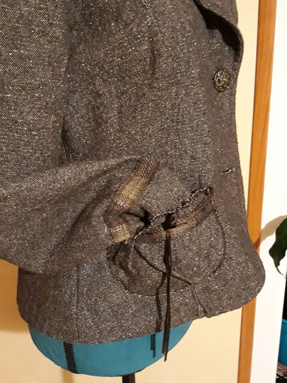 Veste marron et fils brillants - Micky - Taille M Vêtements