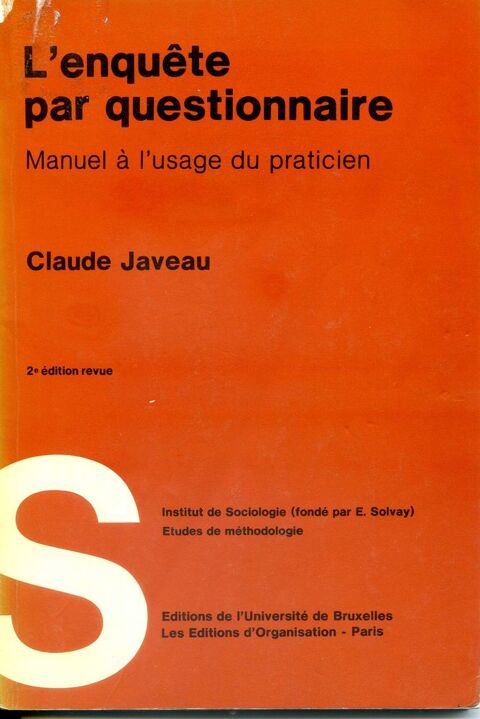 L'enquête par questionnaire Claude Javeau 9 Rennes (35)