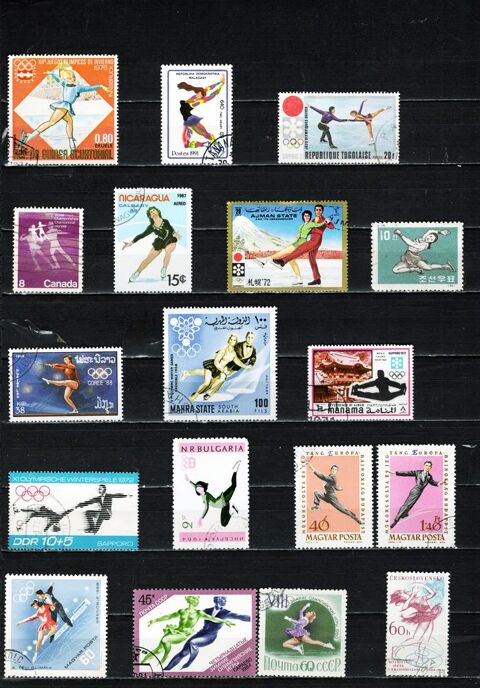 29 timbres du MONDE  PATINAGE ARTISTIQUE et de VITESSE  2 Les Églisottes-et-Chalaures (33)