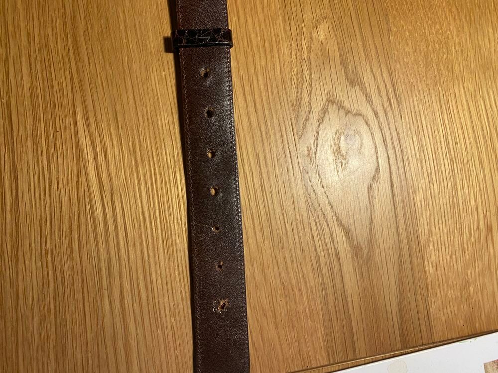 CEINTURE CELINE VINTAGE TRIOMPHE EN CROCO MARRON Maroquinerie