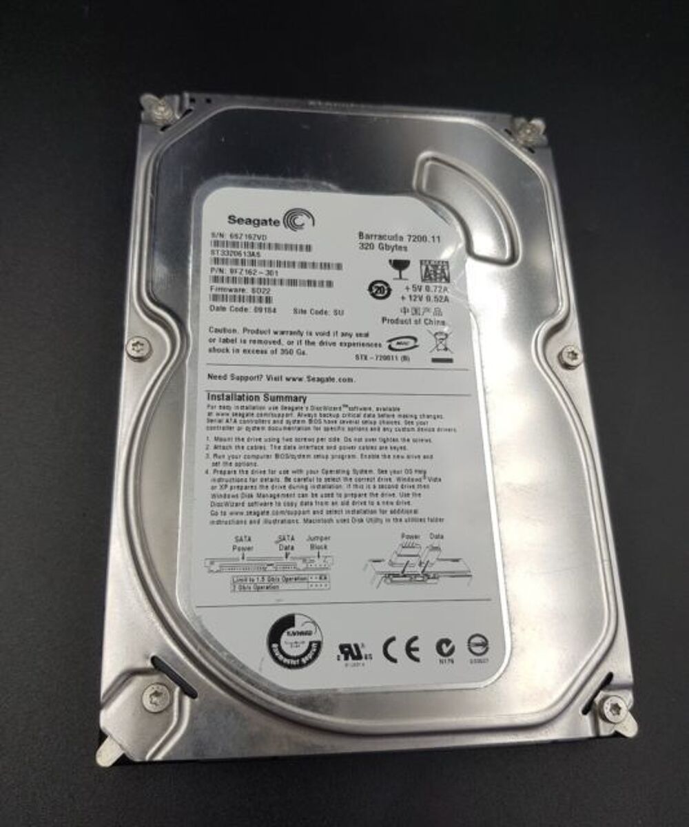 disque dur 3,5 Seagate 500Gb secteurs defectueux Matériel informatique