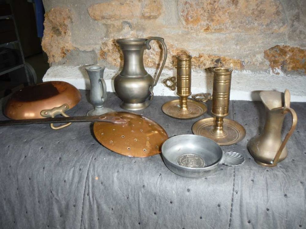 Lot articles (Cuivre-Etain-Laiton) Décoration