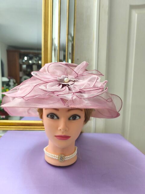 Chapeau de cérémonie coloris rose 7 Carqueiranne (83)