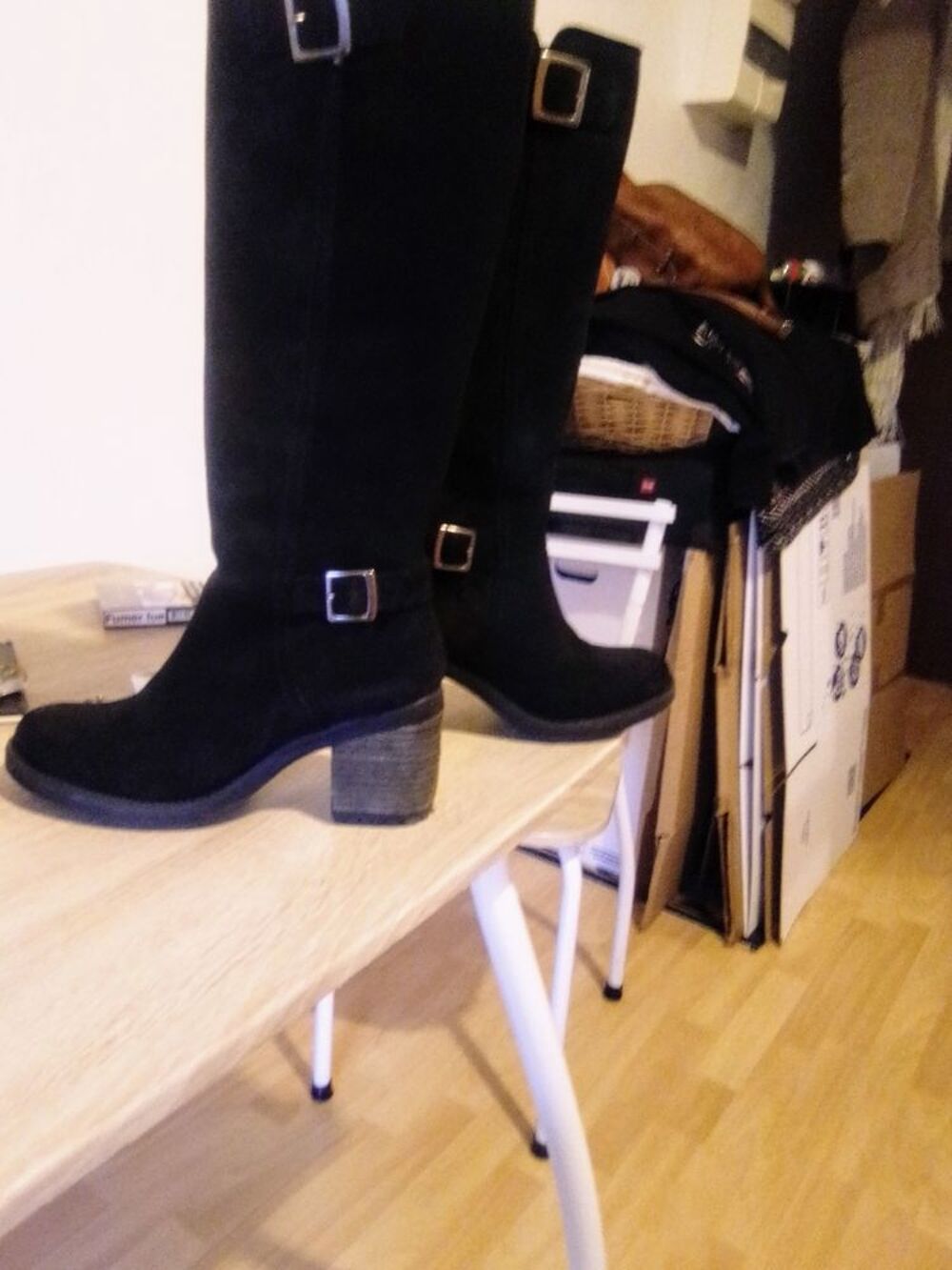 bottes noires Chaussures
