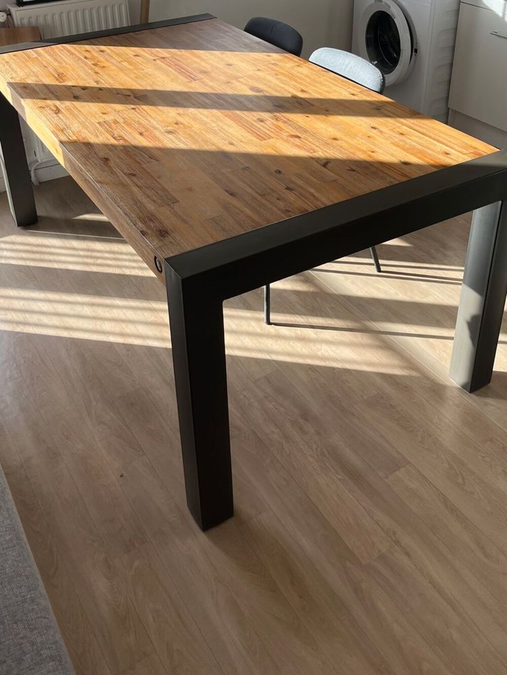 Table bois et m&eacute;tal extensible Meubles