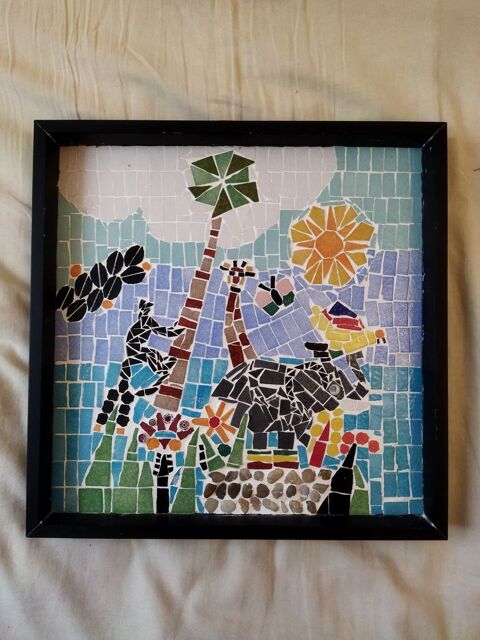 Tableau en mosaïque ( animaux dans une jungle ) 125 Schiltigheim (67)