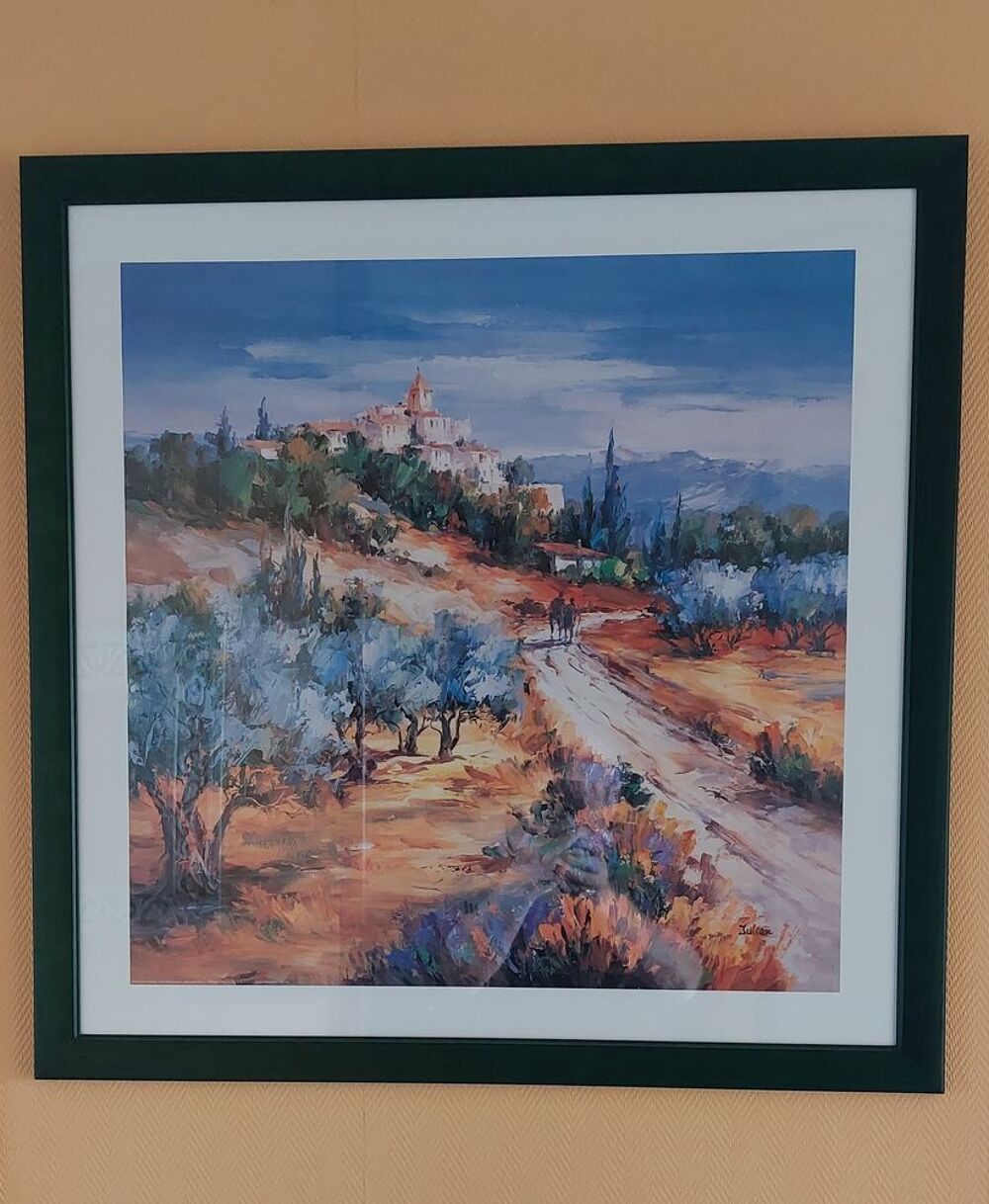 5 grands cadres avec verre et gravures Provence Décoration