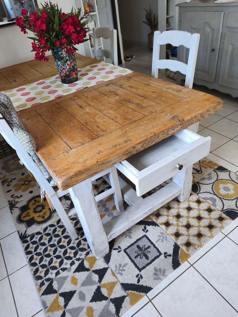 table ch&ecirc;ne fa&ccedil;on ferme Meubles