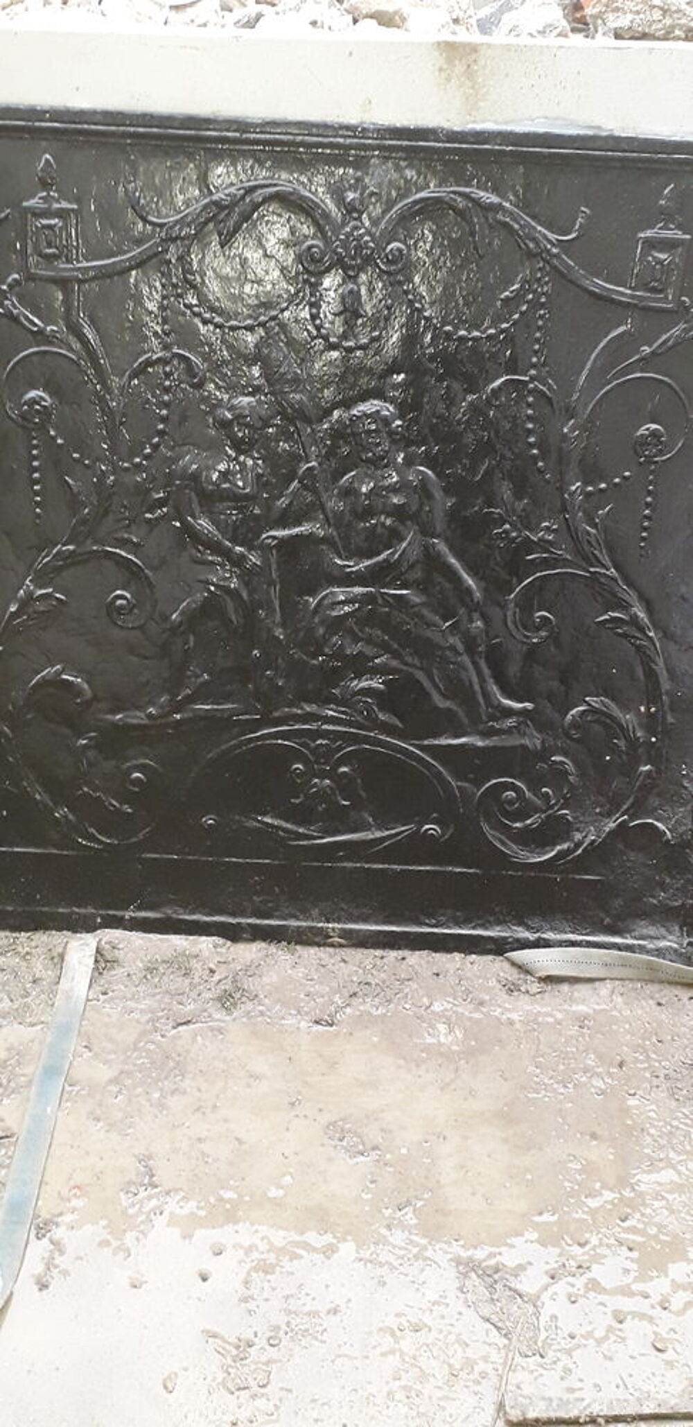 Plaque fond chemin&eacute;e lorraine fonte Décoration