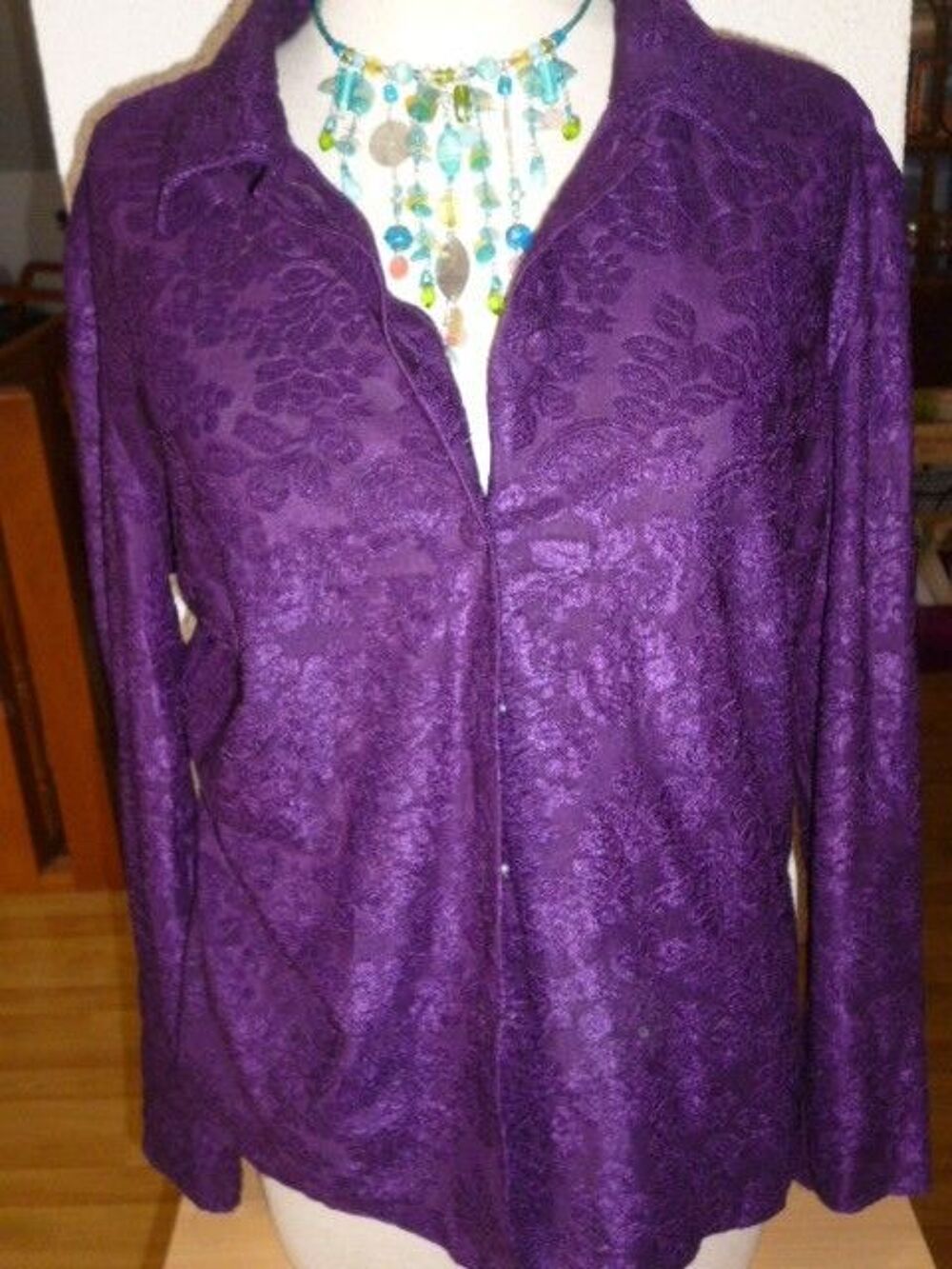 vintage femme chemise/chemisier violet Taille 42 Vtements