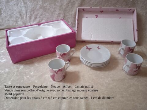 Tasse et sous-tasse Porcelaine Neuve Afibel 15 Lourdes (65)