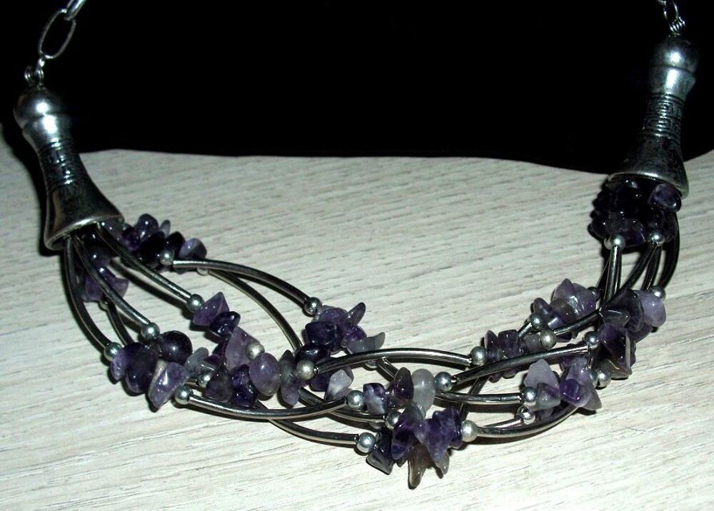 Tr&egrave;s joli Collier argent / am&eacute;thyste Bijoux et montres