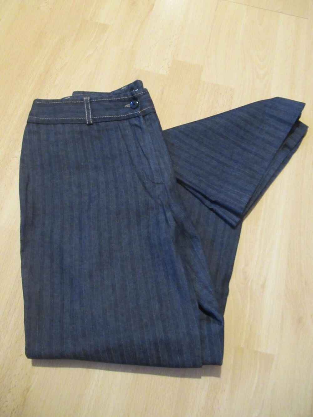 Pantalon bleu marine ray&eacute; - 123 - Taille 36 Vtements