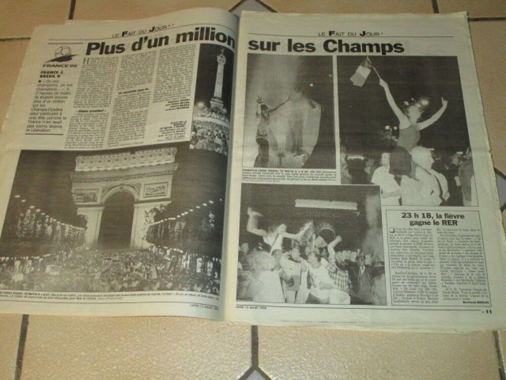 PARISIEN 13 JUILLET 1998 VICTOIRE COUPE MONDE FOOTBALL 