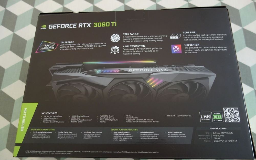 MSI GeForce RTX 3060 Ti GAMING Z TRIO 8G LHR Matériel informatique